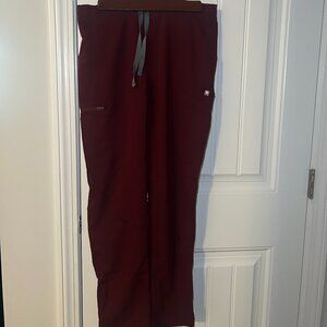 Figs Burgundy Scrub Pants - S
